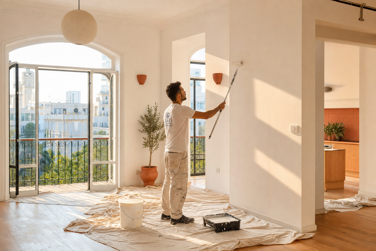 Freshly painted bright apartment in Tel Aviv